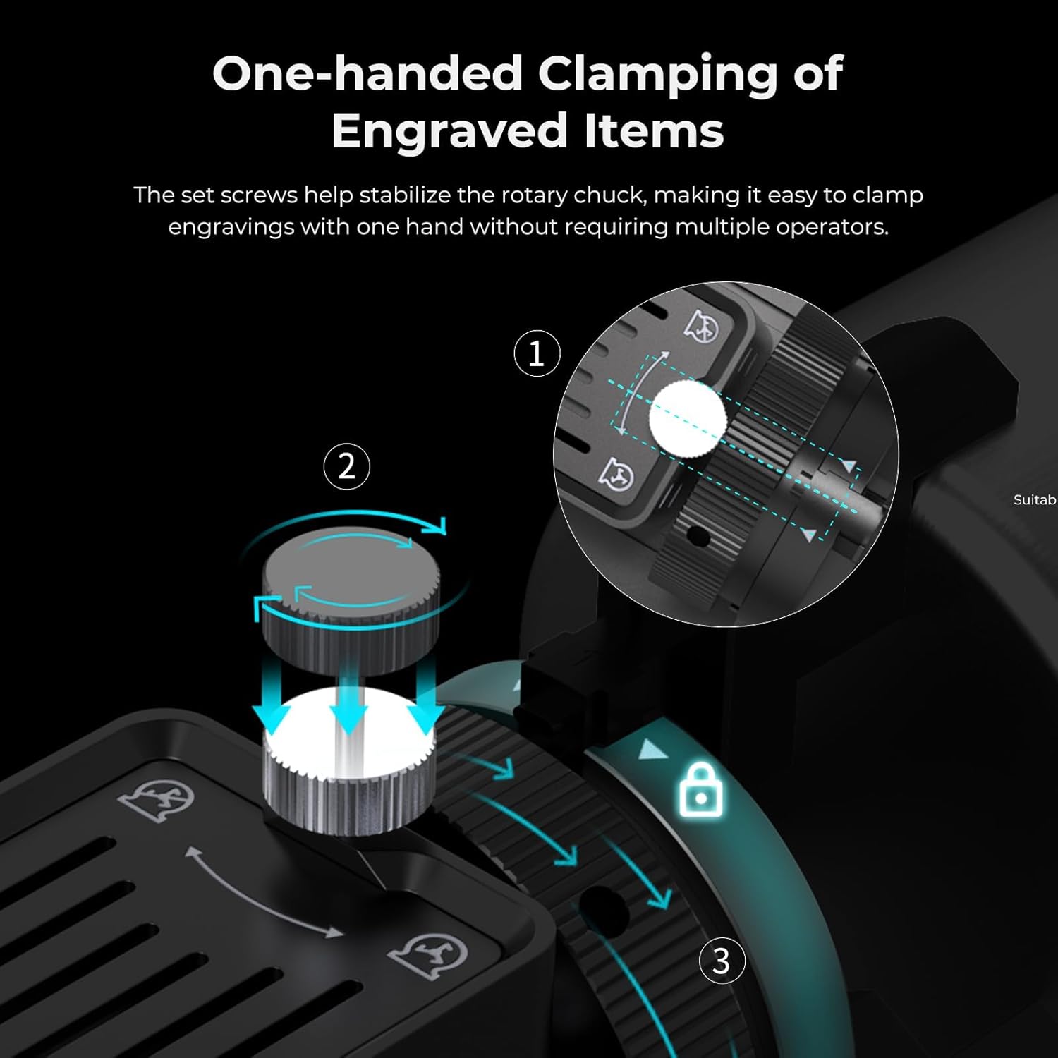 Creality Rotary Roller Pro, Laser Engraver Accessories 3-in-1 Kit for Falcon and Other Engraving Machines, Jaw Chuck for Glass, Cylindrical Objects, Ring, Cups, Pens