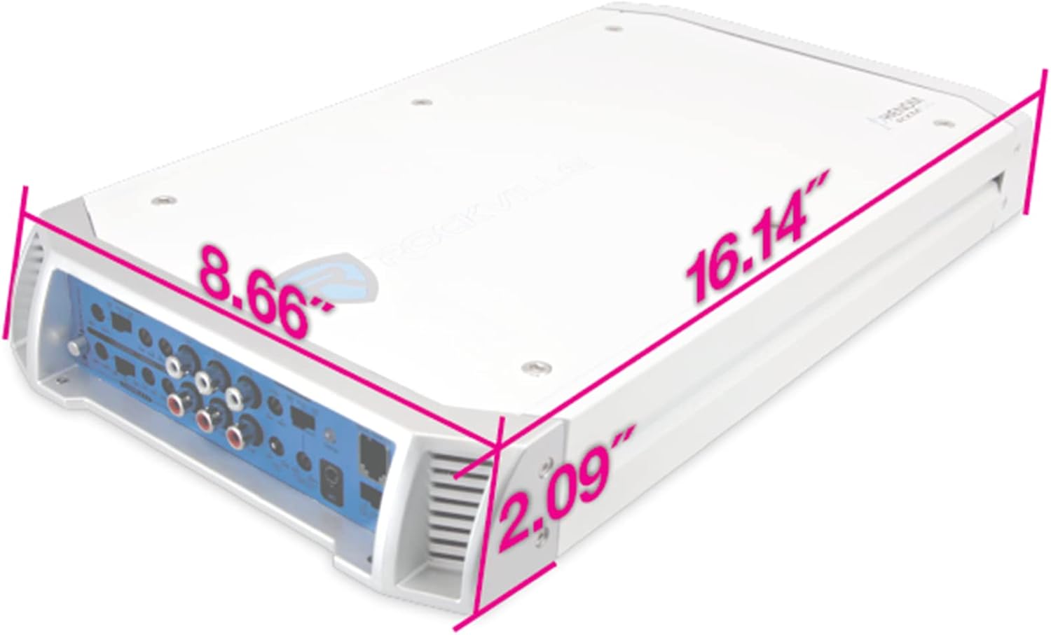 Rockville RXM-S6 2600W Peak/660W RMS 6-Channel Marine Amplifier, PA Microphone, Waterproof Design, Bass Remote for Boats and Marine Audio