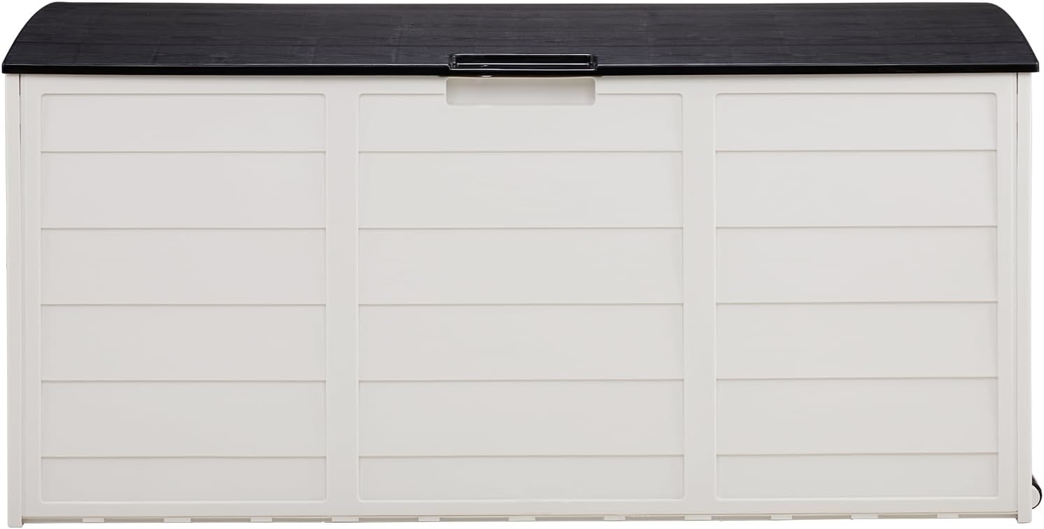 7-gallon 280L outdoor garden plastic storage box, lockable plastic storage container with lid, suitable for patio deck box furniture in gardens, swimming pools, balconies, and courtyards