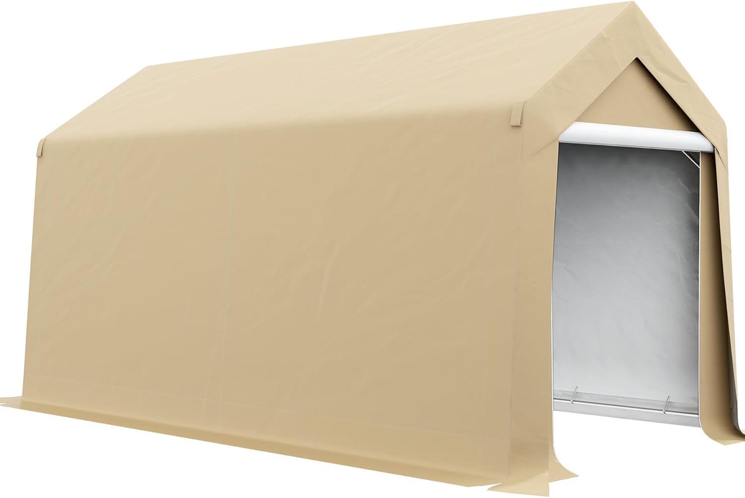 7' X 12' Waterproof House - Heavy Duty with Ventilation & Large Door for Storage, Beige Outdoor Shed Storage Duty, Door,