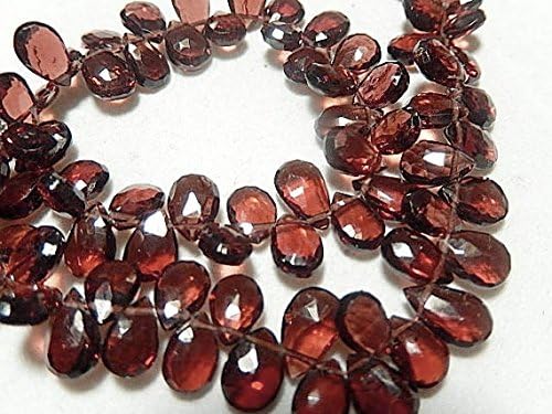Garnet Gemstone Bead. Faceted Pear Briolette, 7-8mm. Semi Precious Gemstone 25 pcs