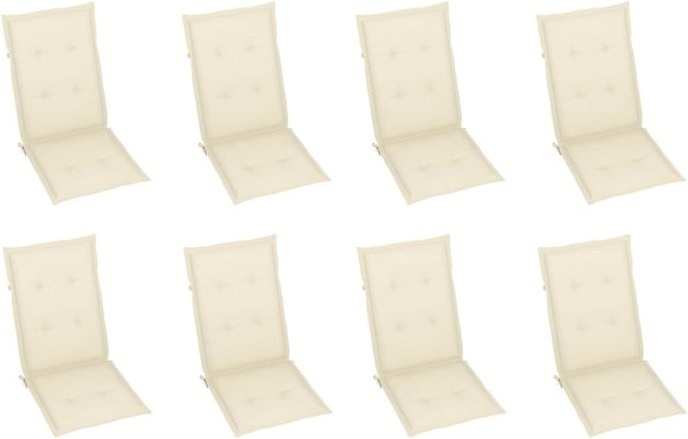 Folding Patio Chairs with Cushions,Bistro Chair,Patio Funiture,Lawn Chairs,Armchair,Beach Chair,Camp Chair,Coffee Chair,for Outdoor,Fire Pit,Deck,Lawn,Outside,Garden, 8 pcs Solid Acacia Wood