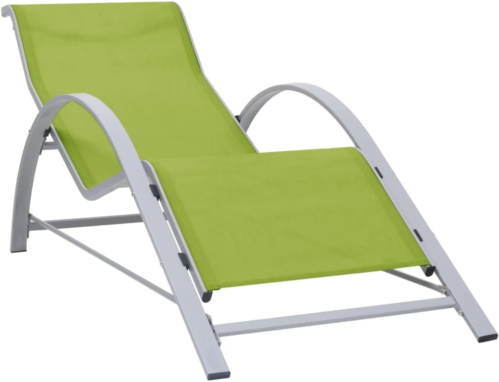 Patio Lounges Sunlounger Textilene and Aluminum Green
