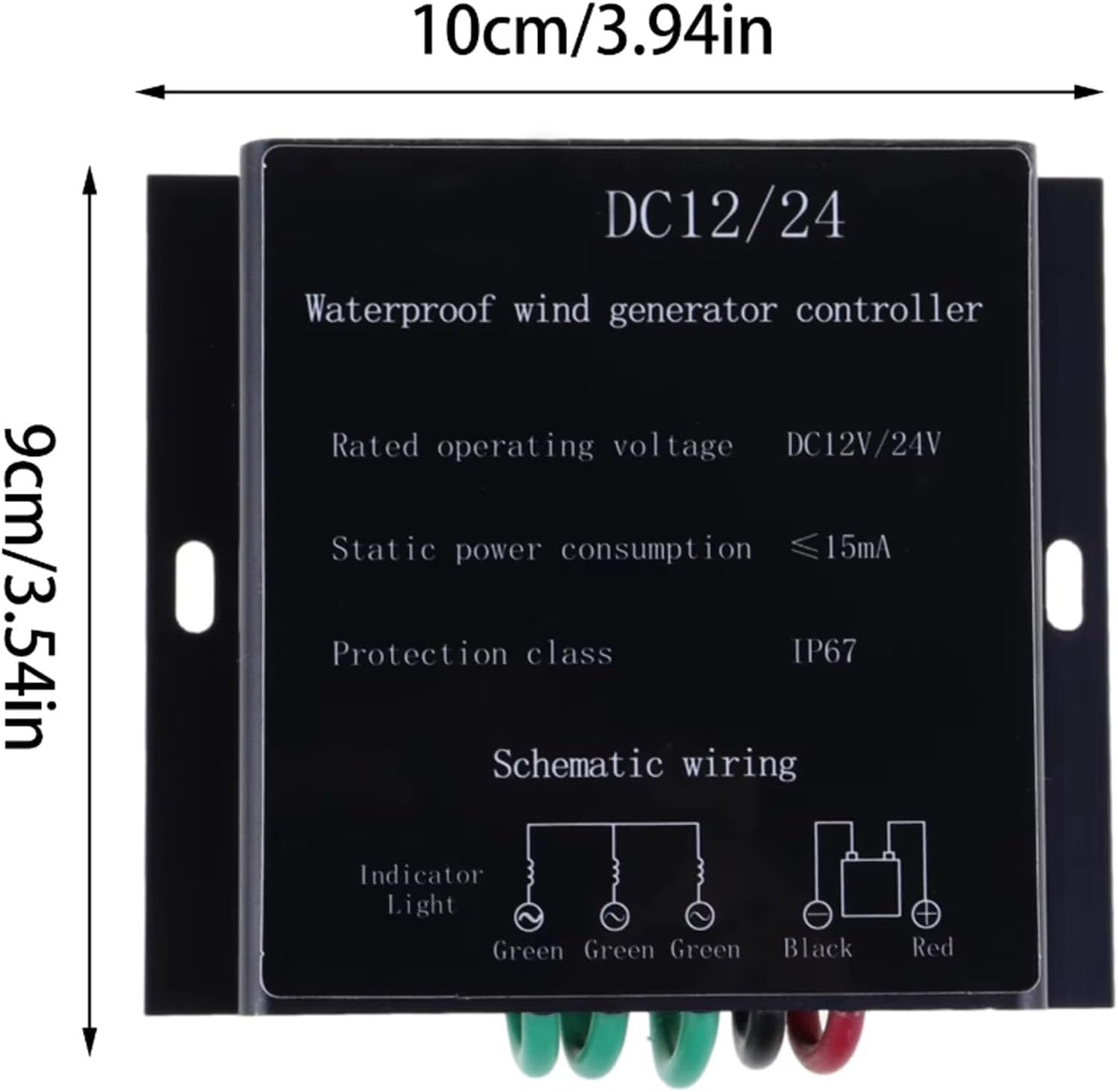 12000W Wind Turbine Charge Controller 12V 24V 48V, MPPT Charger Controller IP67 Waterproof DC MPPT Charge Controller for DC Wind Turbines(Black)