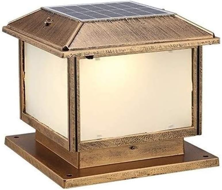 Retro Industrial Column Head Lamp, Waterproof LED Outdoor Garden Lamp, Vintage Decorative Street Lamp for Terrace Garden