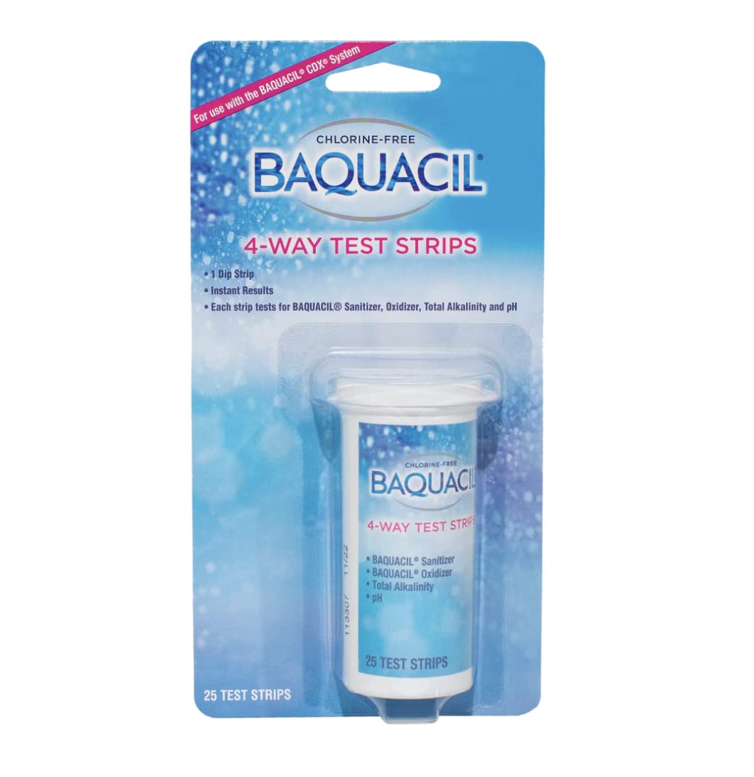 Baquacil 4 Way Test Strips (25 Count) (4 Pack)