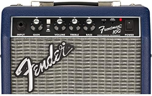 Fender Frontman 10G Guitar Combo Amplifier - Midnight Blue Bundle with Instrument Cable and Picks