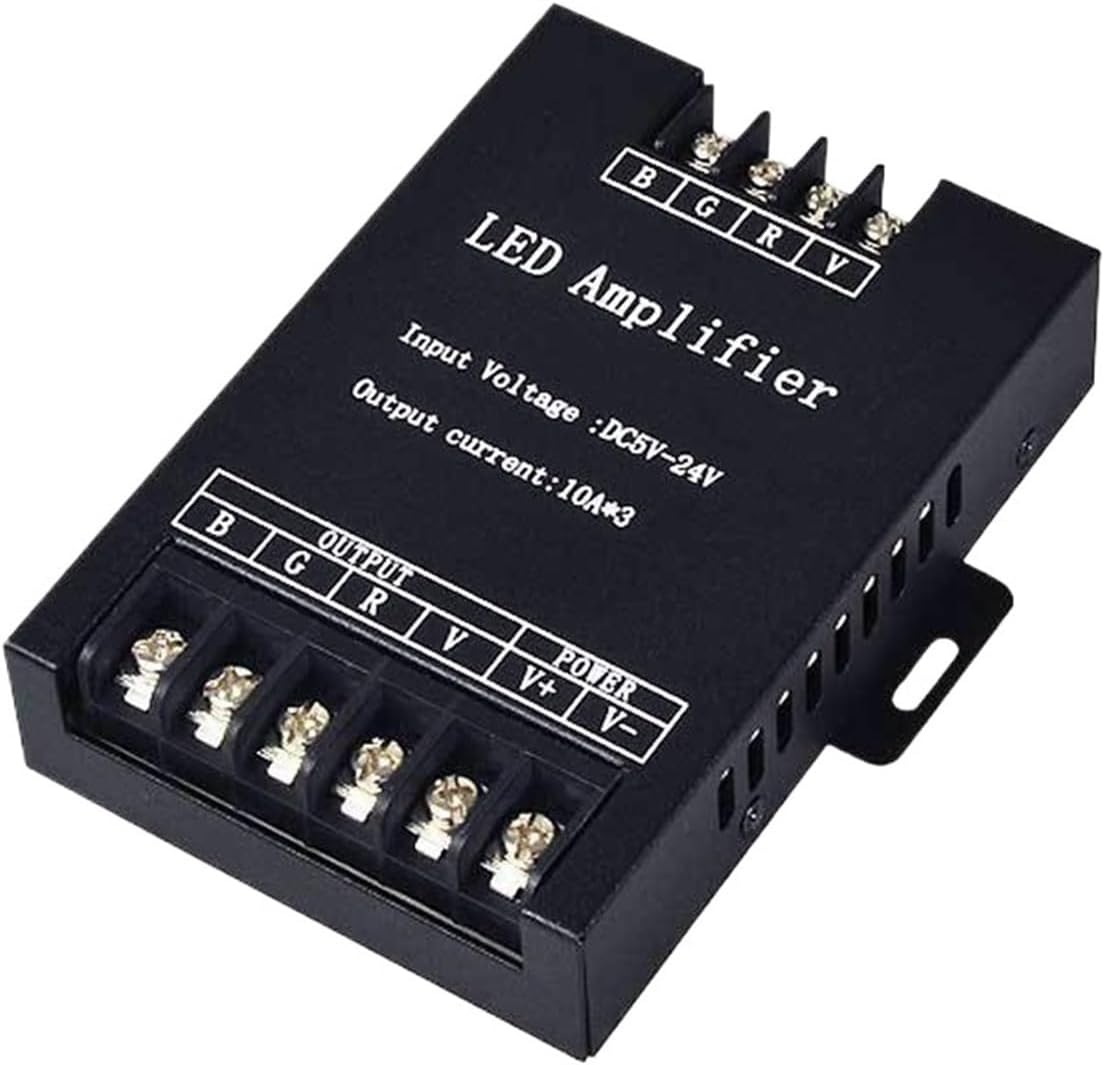 DC5V-24V 30A Iron Case LED Controller Signal Amplifier 3 Channels Suitable for 5050 3528 RGB Light Strip Power Repeater