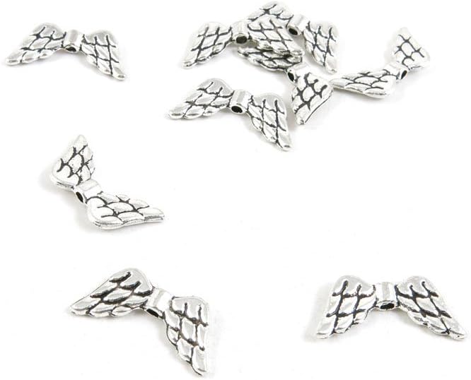 Jewelry Making Charms Antique Silver Tone Color Jewellery Charme Findingss Bulk Wholesale Suppliers Arts Crafts Q1RJ0 Angel Wings Loose Beads