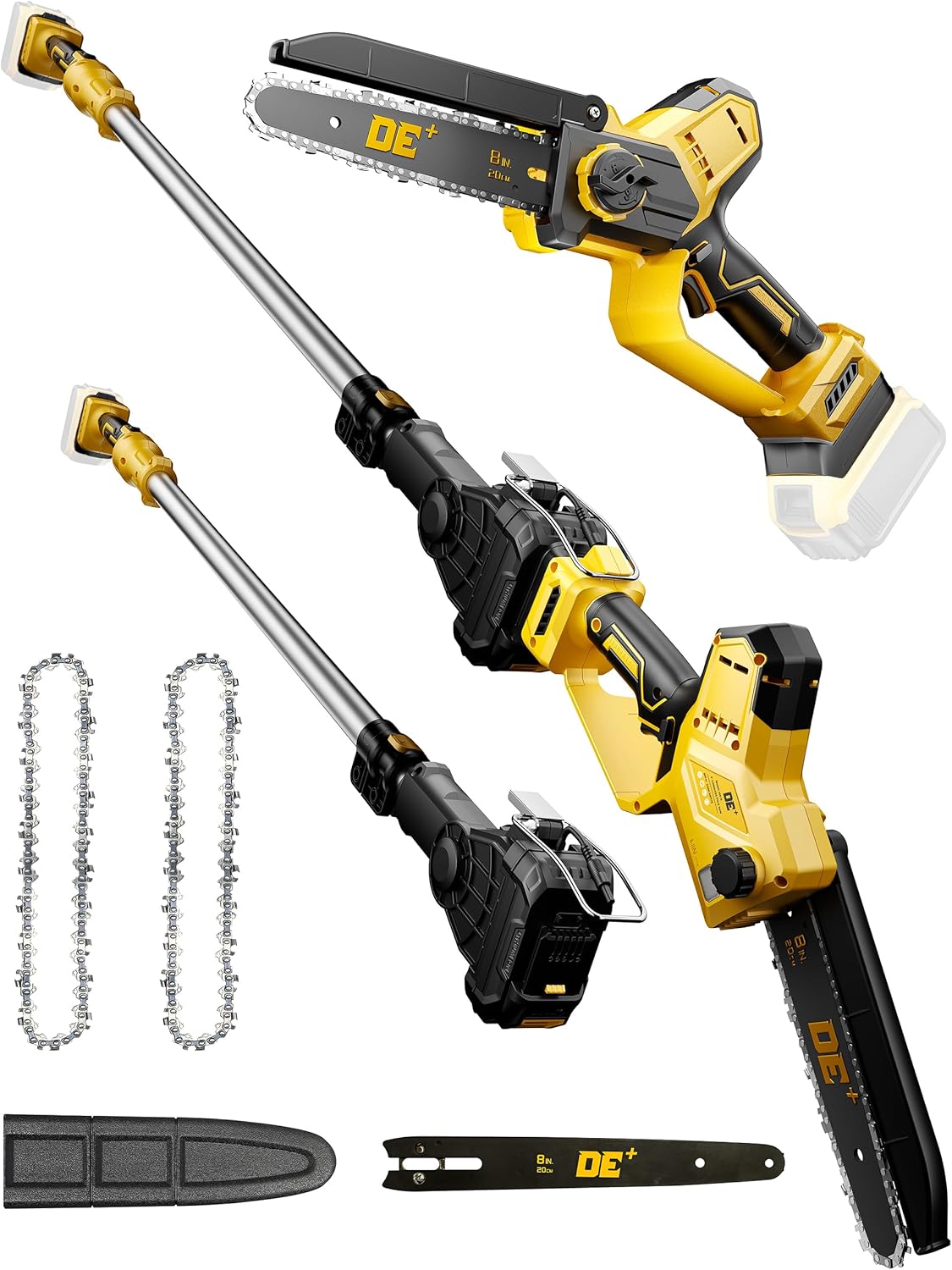 DeForce 2-in-1 Cordless Electric Pole Saw, for DeWalt 20V Max Battery, Brushless 8