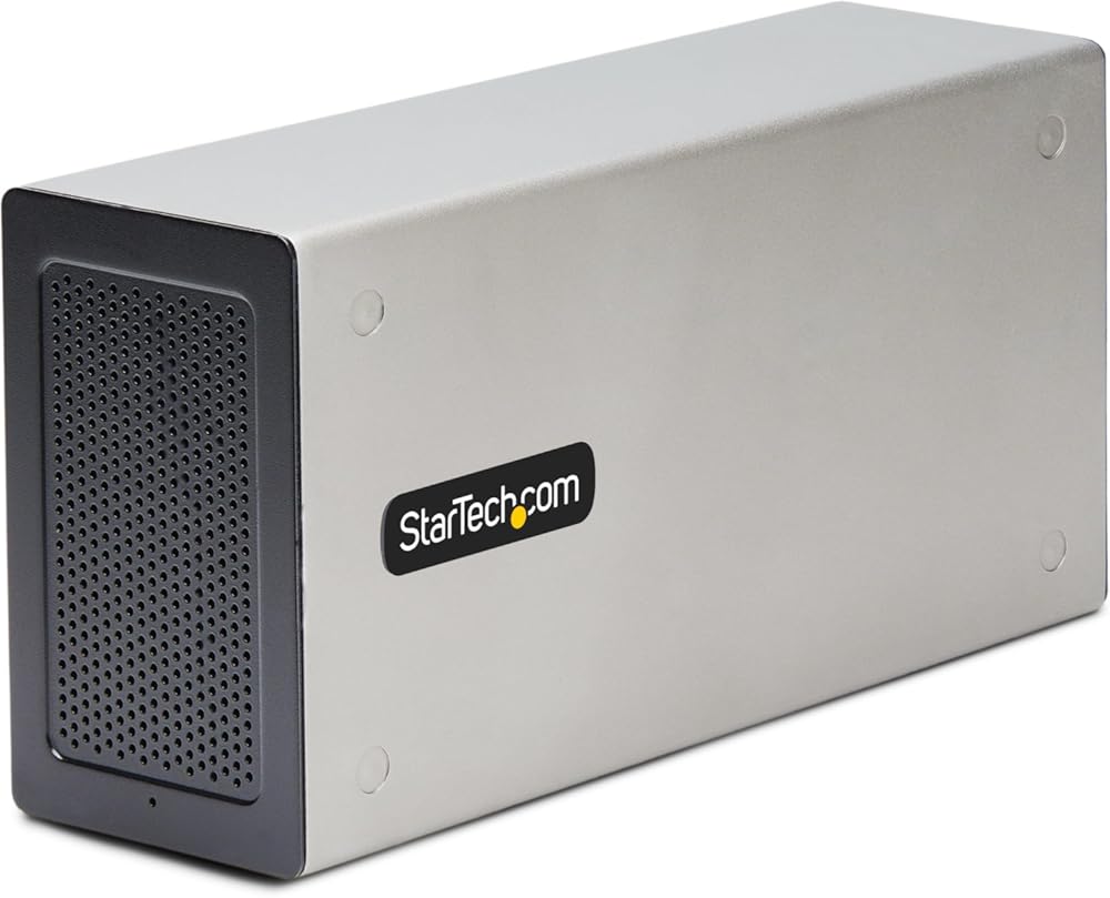 StarTech.com Thunderbolt 3 PCIe Expansion Chassis, External Enclosure W/Dual PCI Express Slots, PCIe Box for Laptops/Desktops/All-in-Ones, 8K/4K Output Via TB3/DP 1.4 , TAA (2TBT3-PCIE-ENCLOSURE)