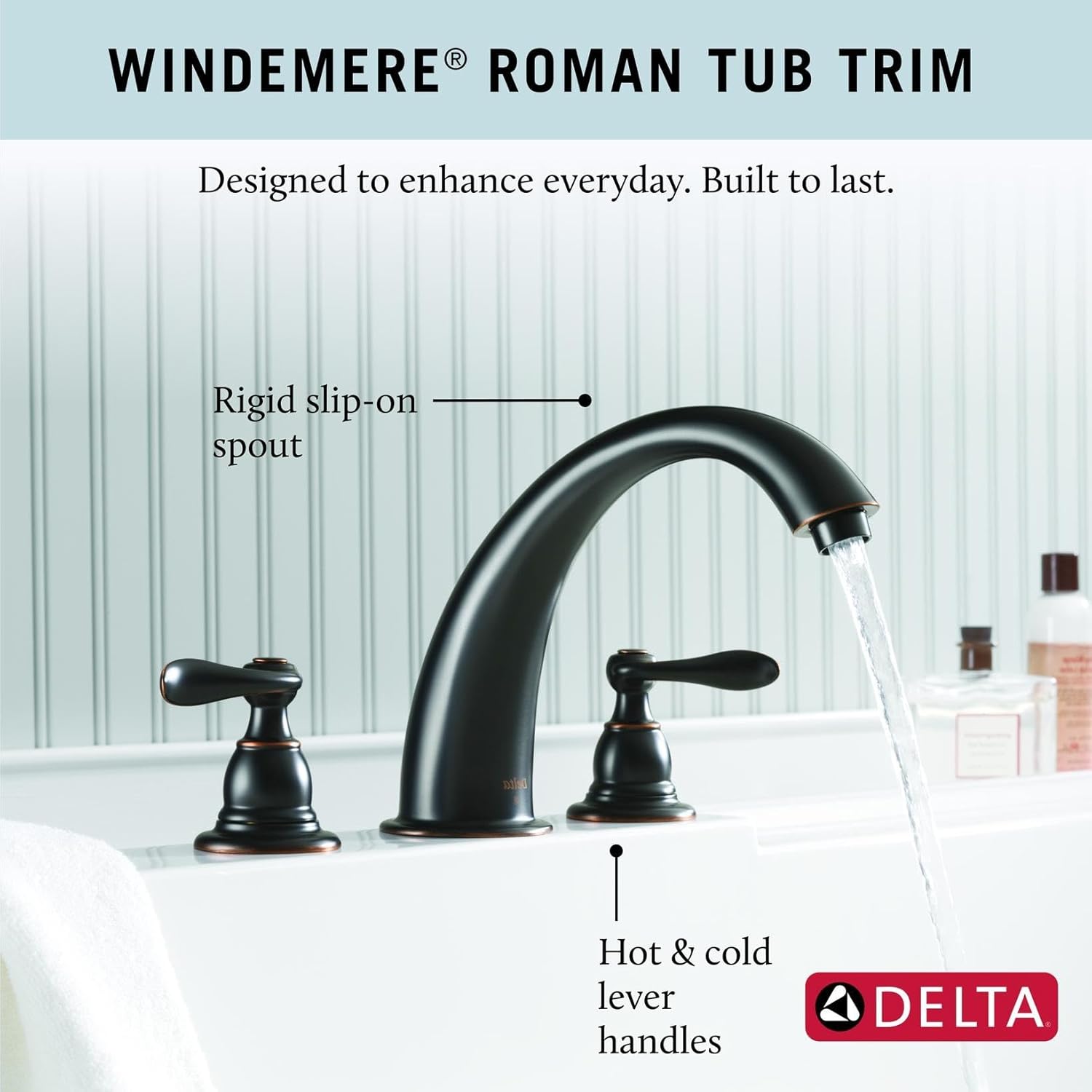 Delta Faucet Windemere Roman Tub Faucet - BT2796-OB - Bathroom Tub Faucet & Handles Set - Bathroom Accessories - Oil Rubbed Bronze (Valve Sold Separately)