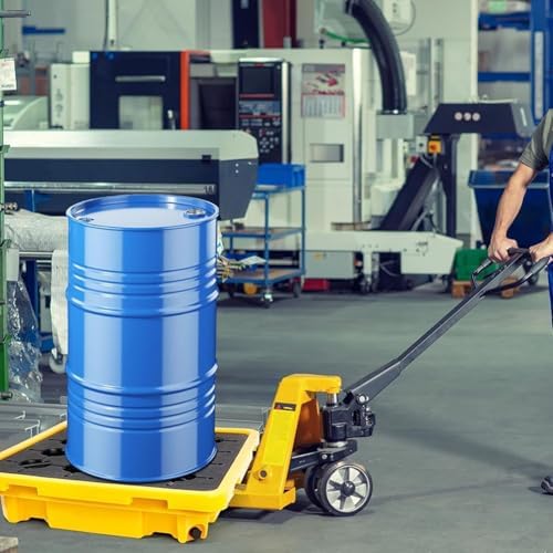 Oil Drum Tray,Lightweight Nestable Floor Pallets Drum Spill Containment Platform Leak-Proof Plastic Pallet Forklift Trucks Pallet Oil Drum Leakage Tray(130 * 68 * 15cm)