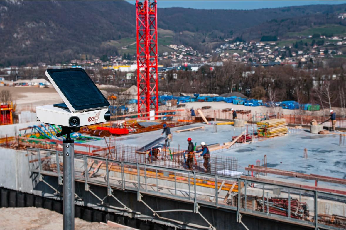 Enlaps Tikee 4-12MP 6K Autonomous Timelapse Camera and Accessories, Two Lenses for 220° Panoramic Angle, Solar Panel, 4G/LTE WiFi, Remote Monitoring, Weatherproof IP66, Ideal for Construction