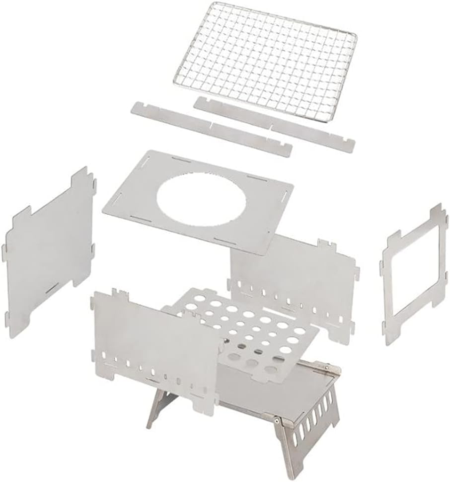 Fire Pit Outdoor Folding Cardnace Portable Charcoal Stove Camping Barbecue Rack Windproof Multipurpose