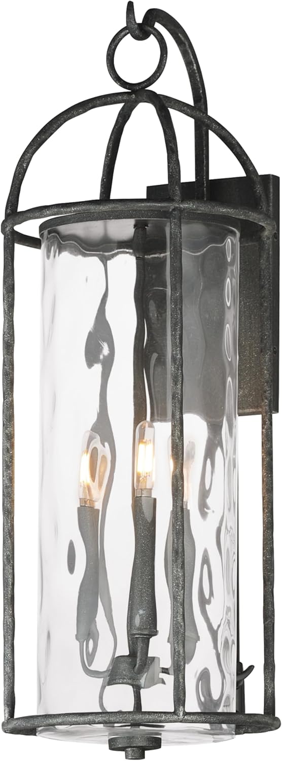 Maxim 31848WGBS Del Mar Outdoor Outdoor Wall Mount, 3-Light E12 Candelabra Base, Blacksmith (Bulbs NOT Included)