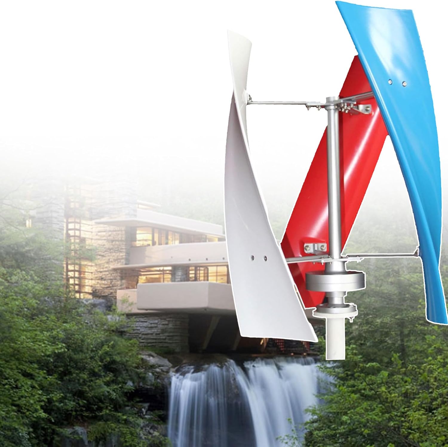 6000W Vertical Wind Turbine Generator, 3-Blade MPPT Home Wind Power System, Efficient 24V Renewable Energy Solution for Off-Grid Living and Sustainable Energy Production