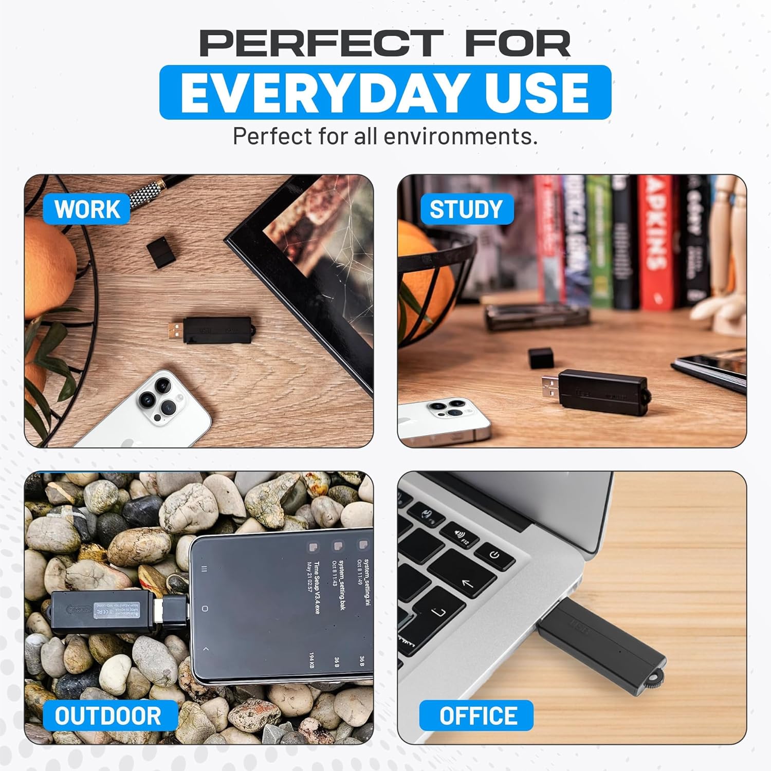 USB Audio Note Device 288-Hour Storage | Hands-Free Audio Capture | Extended Battery Life | Easy File Transfer | Compact Device for Meetings, Lectures & Personal Notes