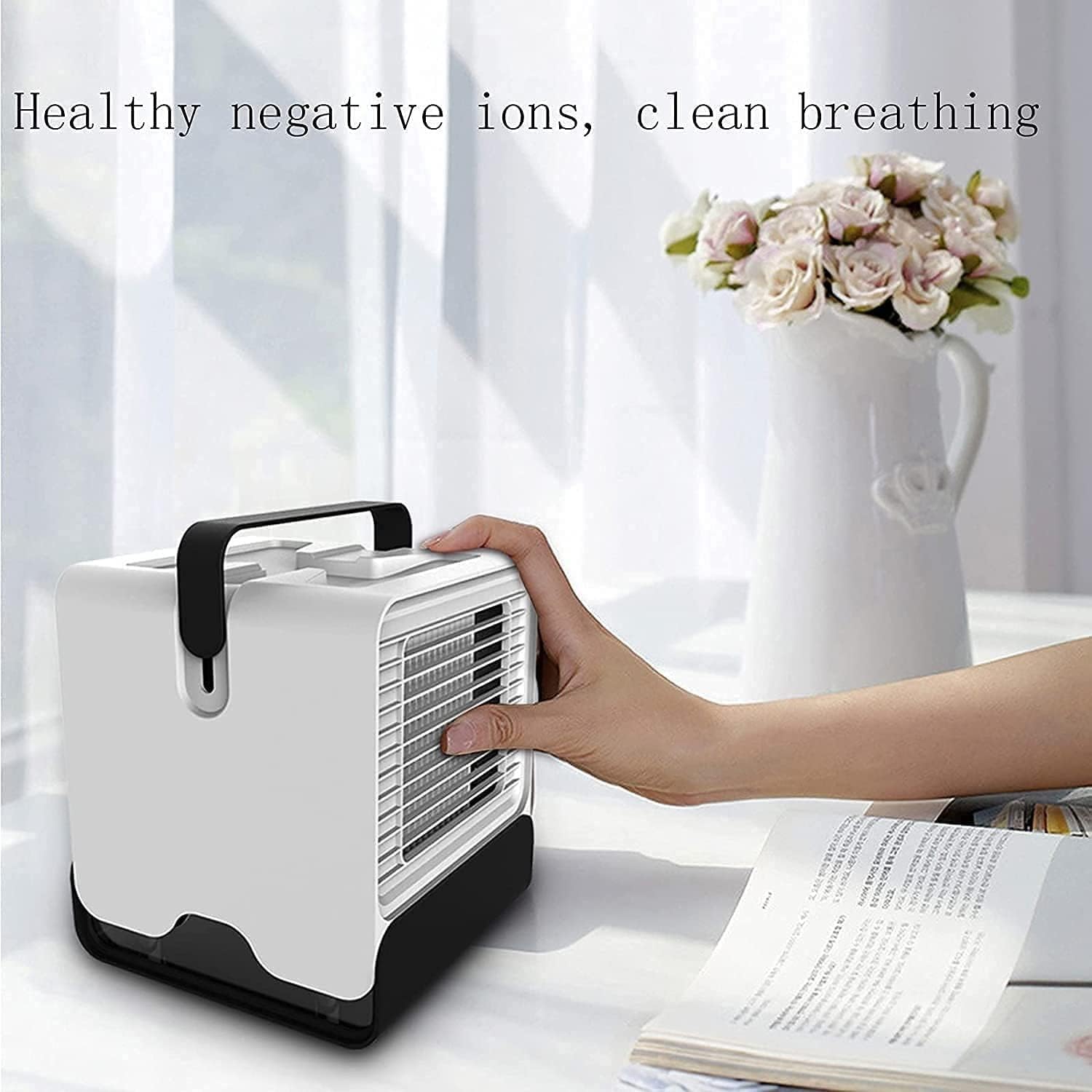 Portable Air Conditioner, Personal Air Cooler, Desktop Cooling Fan with Handle, Suitable for Room Office