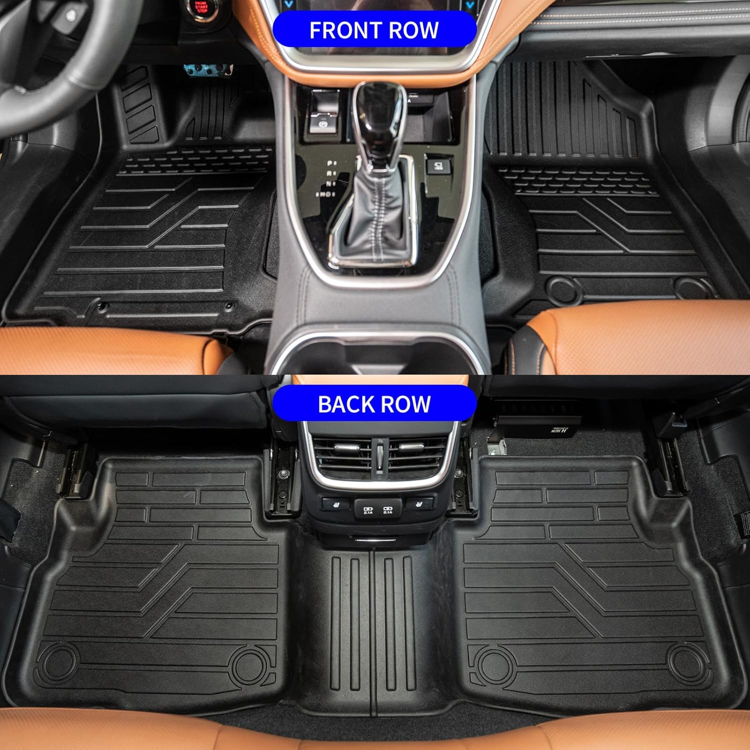 Rongtaod Floor Mats Compatible with 2020-2025 Subaru Outback Trunk Mat Cargo Mat Cargo Liner Back Seat Cover Protector 2024 Outback Accessories (Trunk Mat+Backrest Mats+Floor Mats)