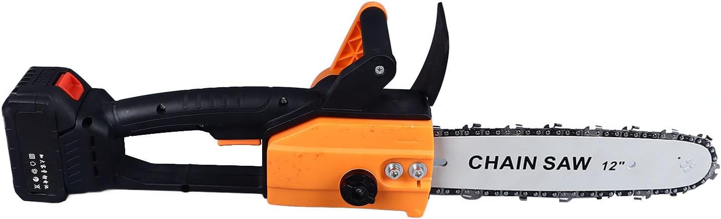 Hilitand Electric Chainsaw, Electric Chainsaw, Powerful Handheld Small Electric Saw, 12in Cordless Brushless Rechargeable for Wood Cutting Tree, Chainsaws, Hilitand2gpumvygx4