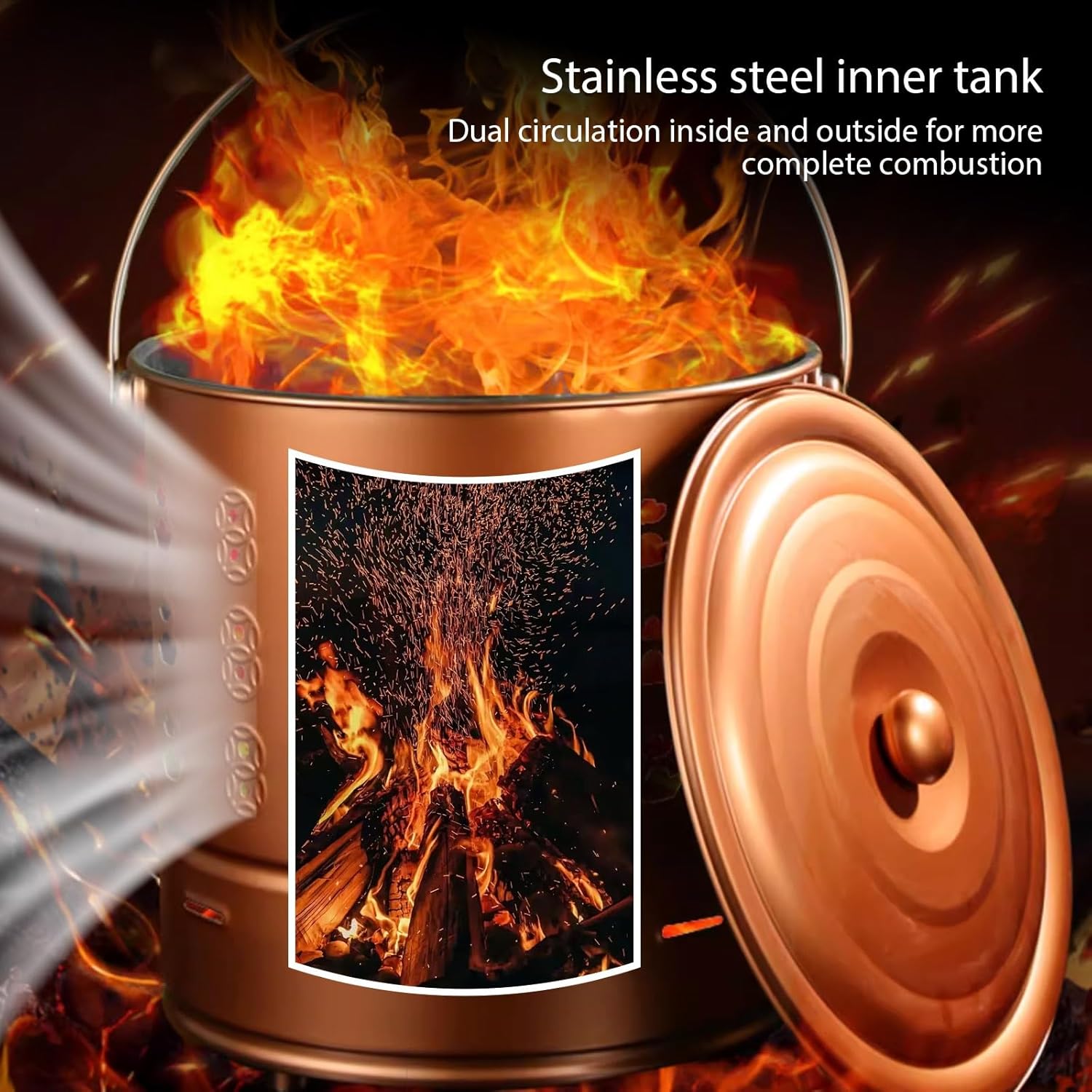 Stainless Steel Paper Burn Bucket, Burn Can for Paper, Incinerator for Garden Leaf Wood Trash Backyard Bonfire
