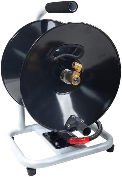 Canpump Portable Sewer Jetting Hose Reel w/Gauge + Nozzle Holders, 4000 psi