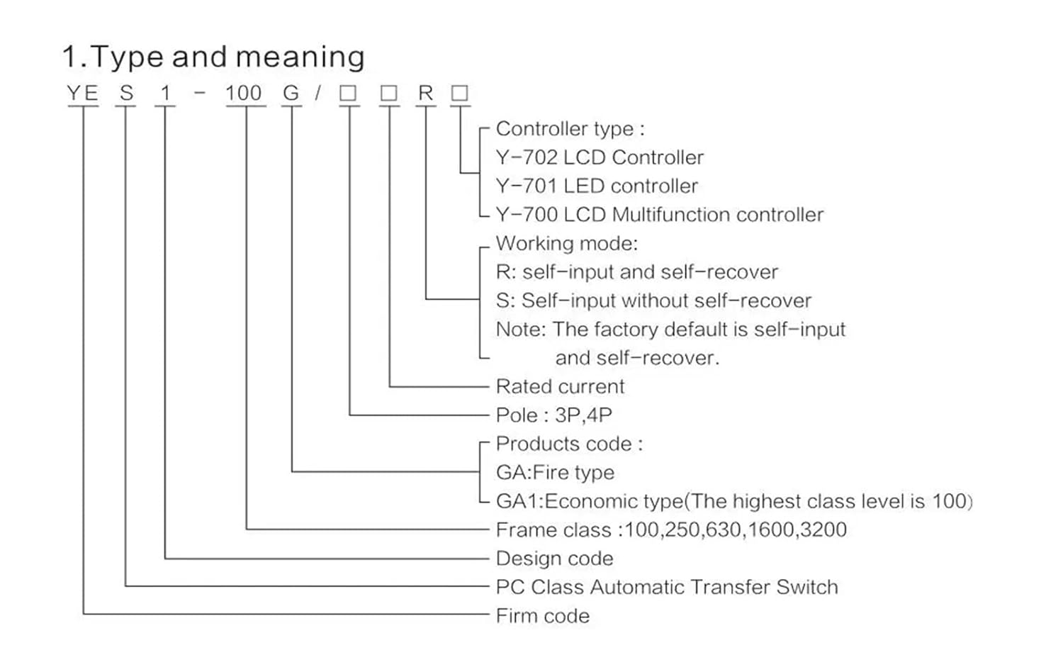 Universal 400A ATS Dual Power Automatic Transfer Switch 220V AC Diesel Generator Set Part Circuit Breaker Switch 4P(630A 4P)