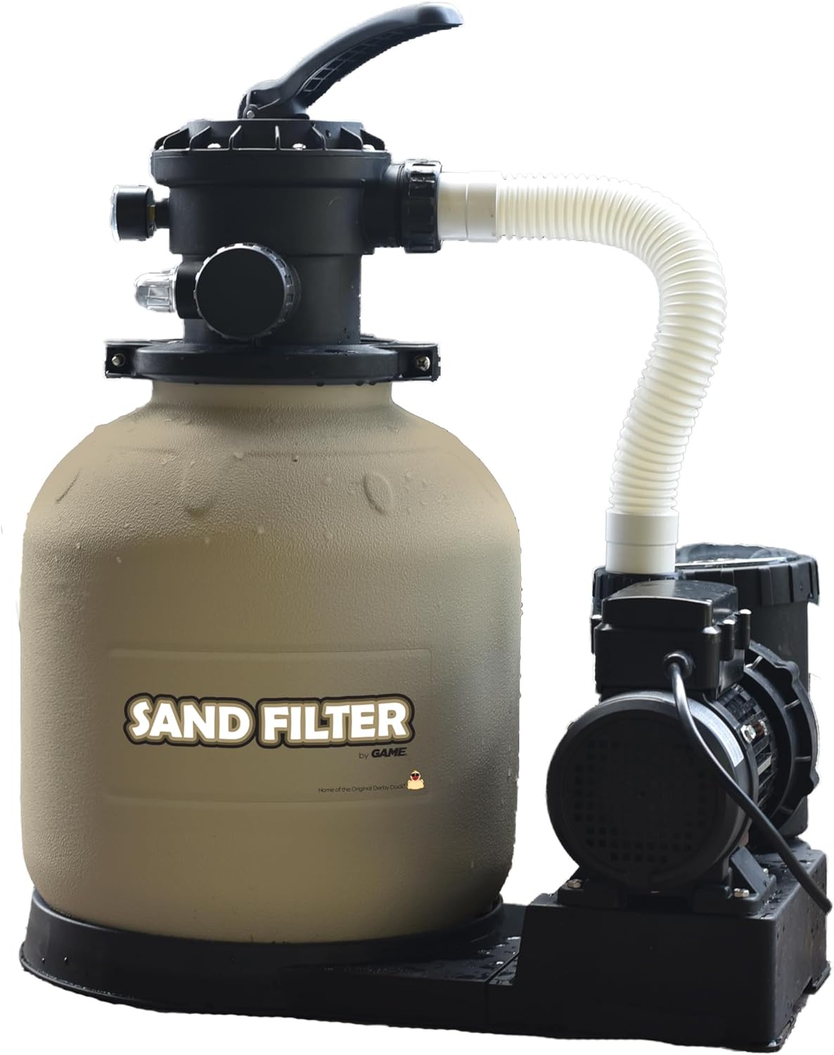GAME 7011-E Sand Filtration System - 16-Inch Above-Ground Pool Filter Tank With Digital Timer, 120 Pound Sand Capacity, 3/4 HP Pump and Motor​, 3,698 GPH
