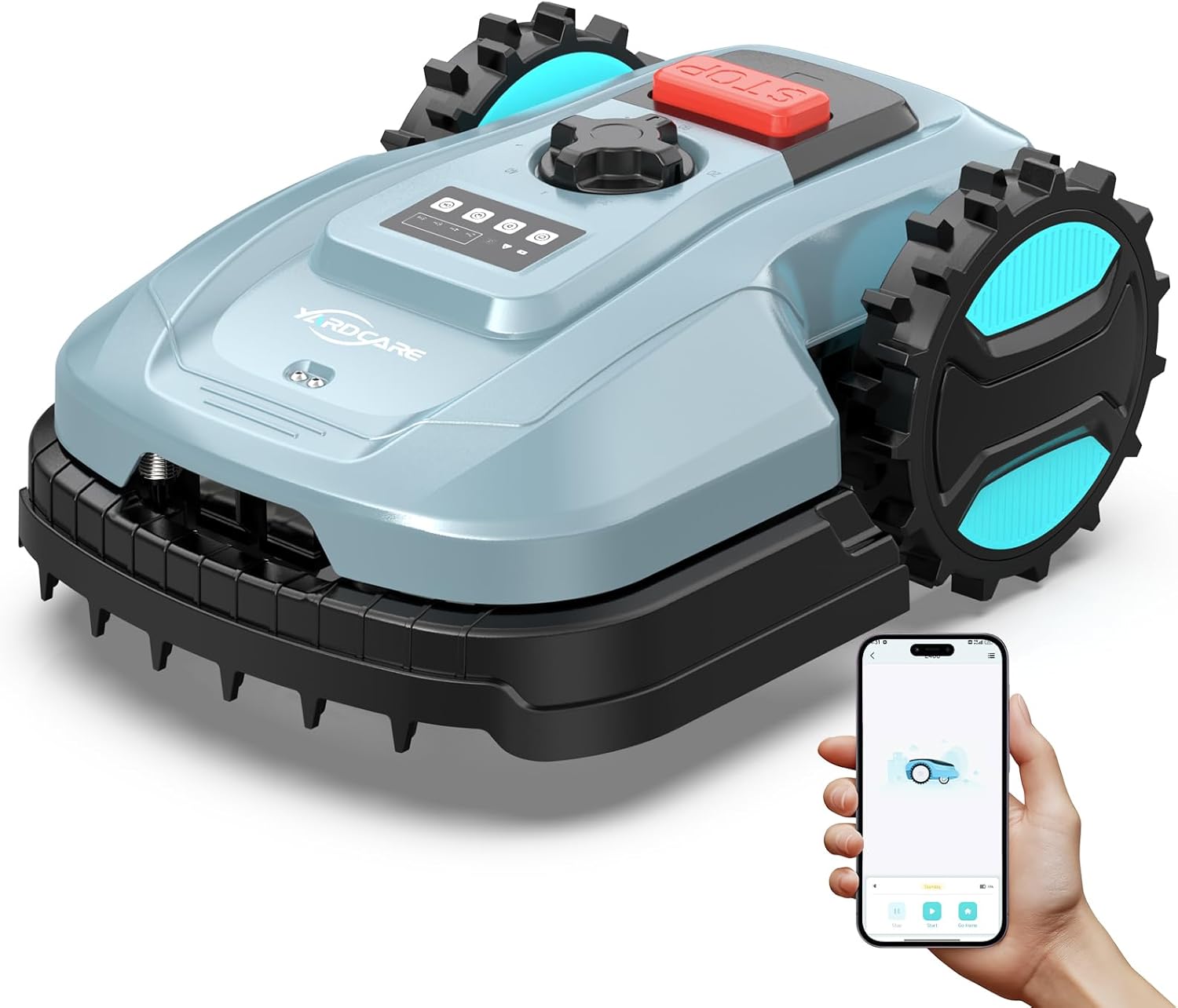 Robotic Lawn Mower – App-Controlled, Self-Charging Automatic Mower with Custom Cutting Height, Weather Sensor & Obstacle Detection – Ideal for Lawns up to 4300 sq.ft