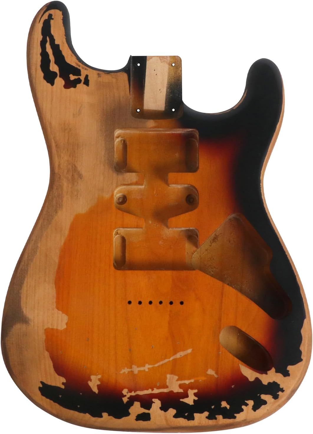 Sunsmile Relic Electric Guitar Body ST Style Nitro Top Alder Wood DIY Guitar Body H-S-H Route Relic 3 Tone Sunburst.