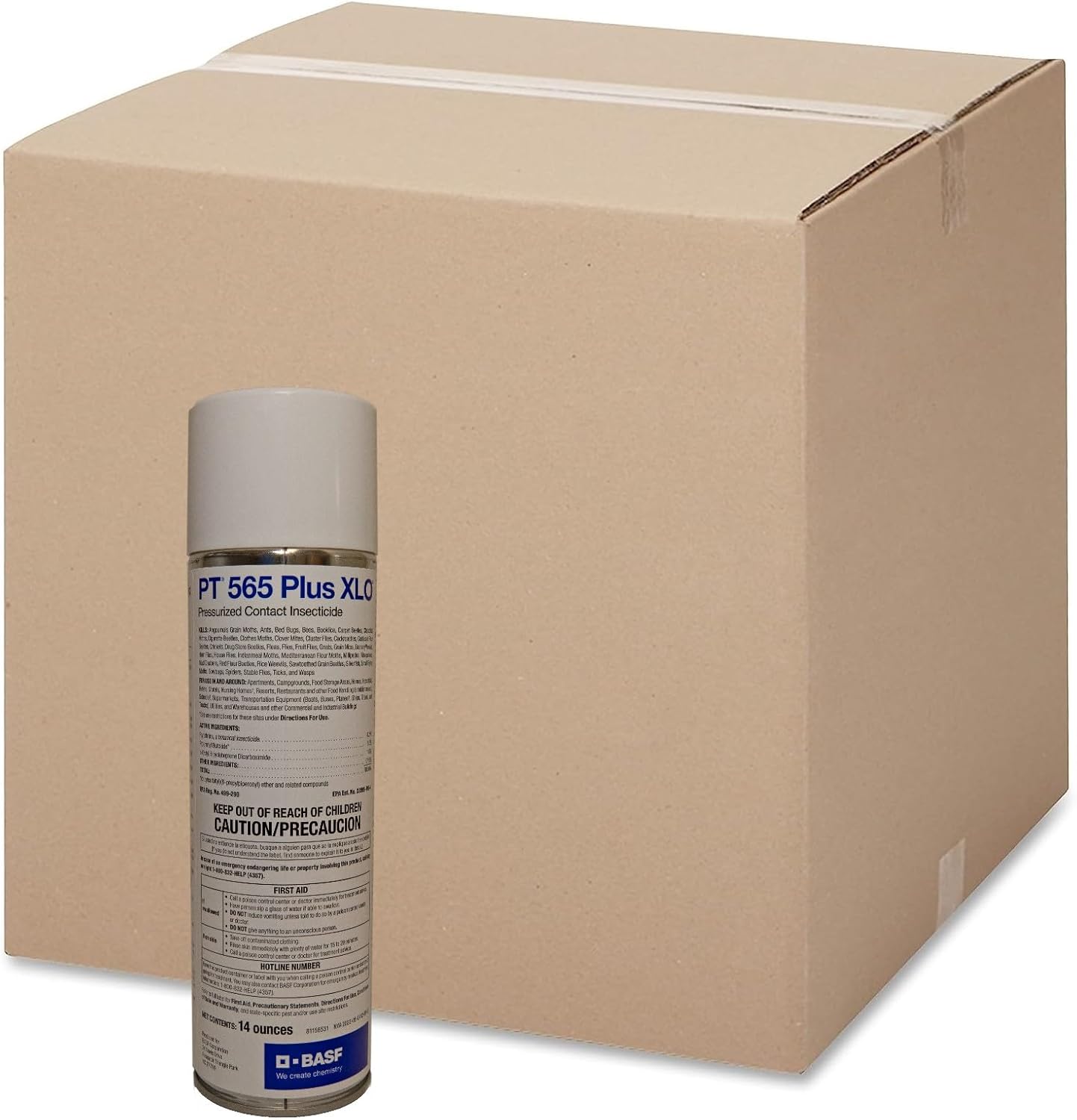 BASF PT 565 Plus XLO Pressurized Contact Insecticide - Pest Control Spray for Bed Bugs, Cockroaches, Ants & Flying Insects - 14 oz Aerosol Can Case of 12