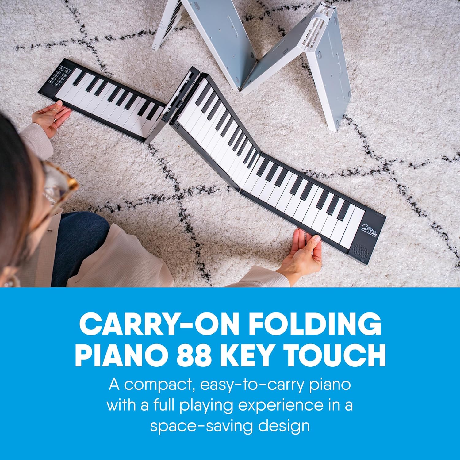 Carry-on 88 Key Folding Piano - Black