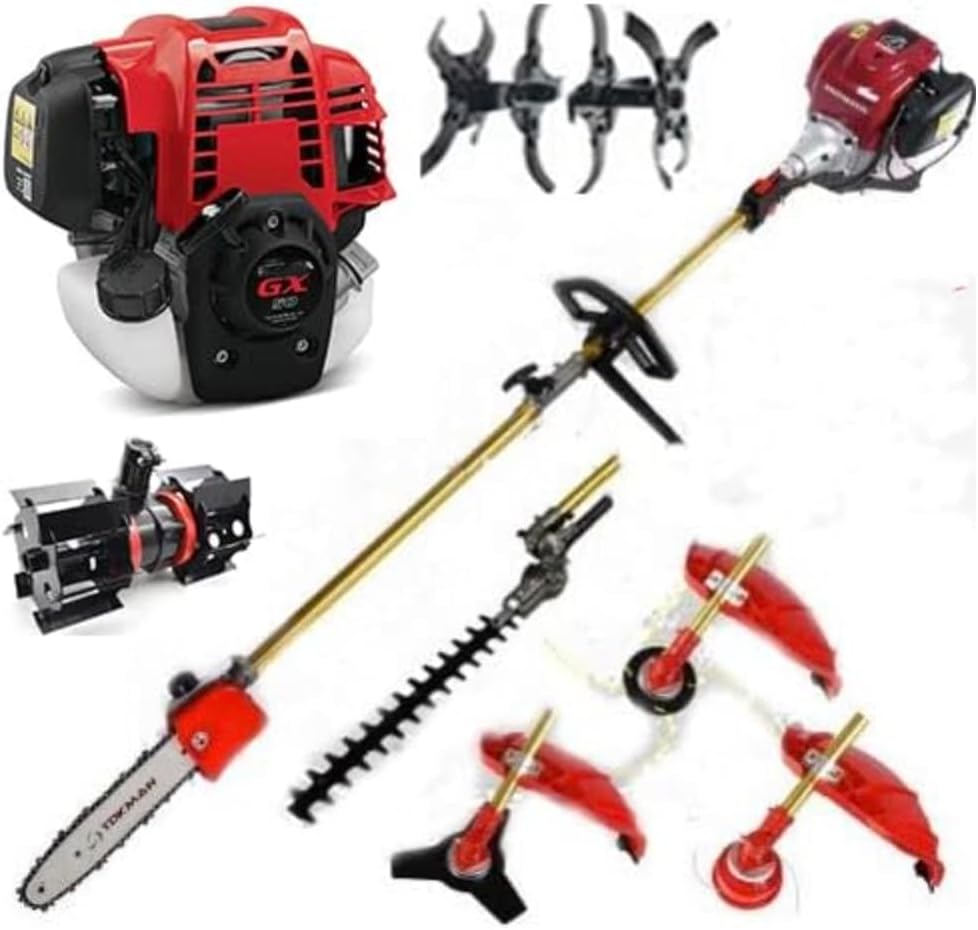 GX50 4 Strokes 7 in 1 Weed Wacker Grass Cutter Machine Gas Powered Hedge Trimmer Shears