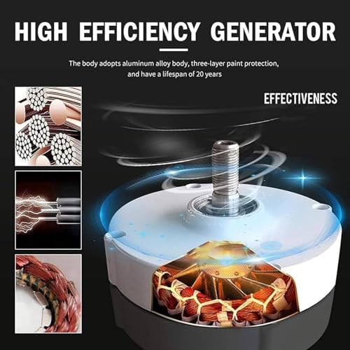 Wind Turbine Home Use Horizontal Generator Kits Blades with Controller to Charge Batteries Off Generator,3000W/5000W Wind Turbine Generator Kit - Portable Vertical Helix 3 Blade, 12V/24V/48V