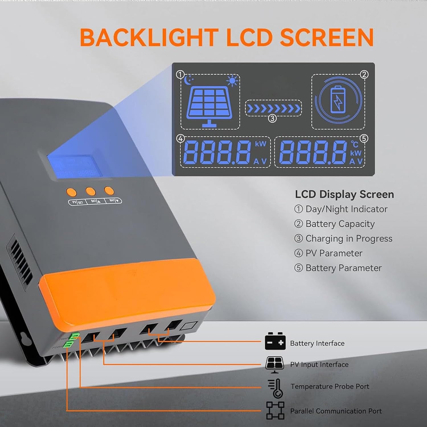 Eujgoov 100A MPPT Solar Charges Controller 3 Stage Charging Modes High PV Input Voltage 160V for RVs and Solar Systems
