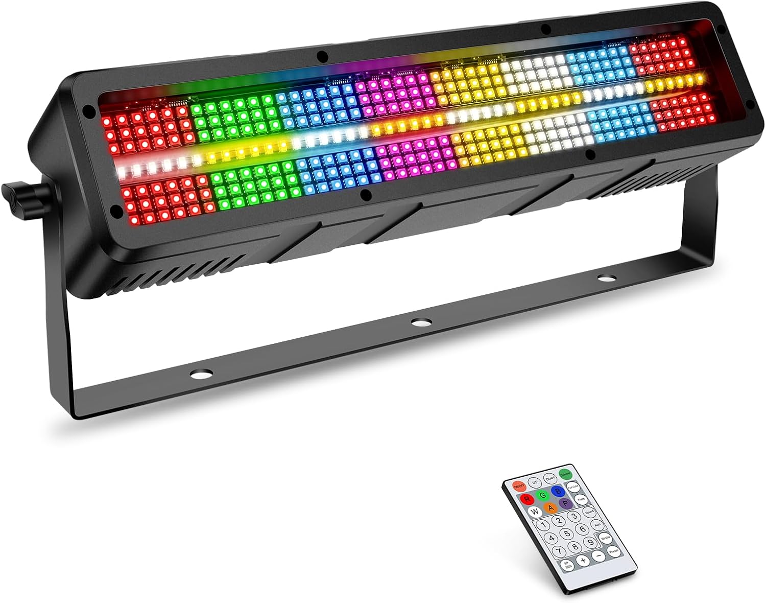 120W Stage Strobe Lights: 336LEDs RGBWA DJ Light Bar - Remote & DMX Master Slave Control - 16RGB & 8 White & 8 Amber Zones Chase Effect for Mobile Party Club Show Gig Band Halloween Performance