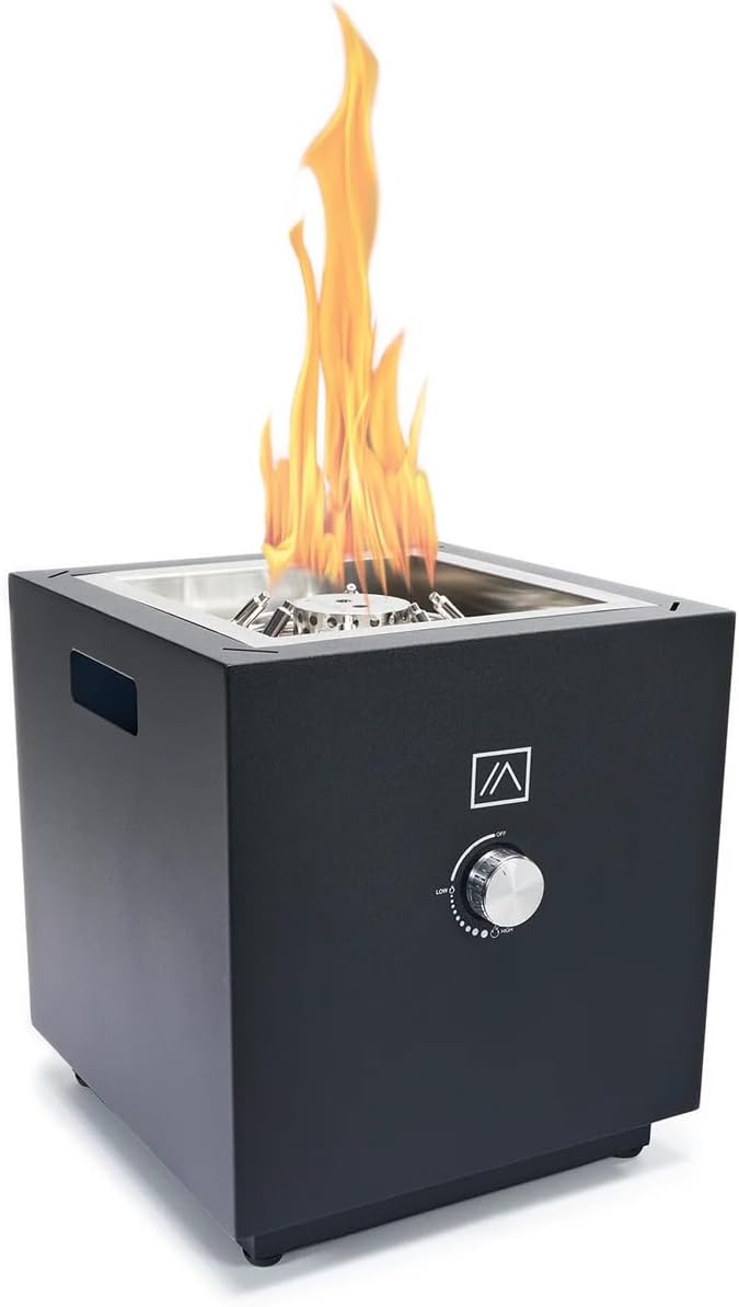 Ukiah Qube 12.5 in. W Steel Outdoor Square Propane Fire Pit