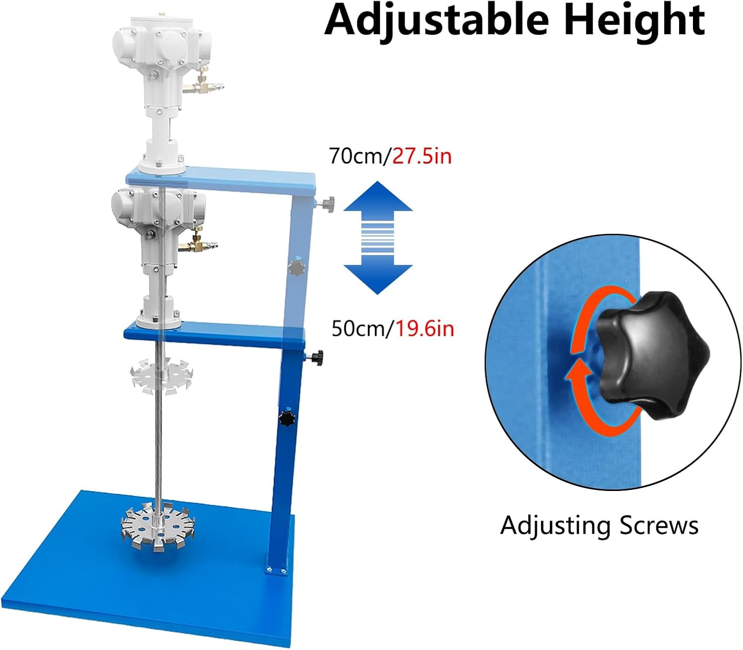 100 Gallon Paint Mixer Machine, 3/4HP Lifting Air Agitator, with Stand, Ink Coating Mix Tool(Stainless Steel Blade)