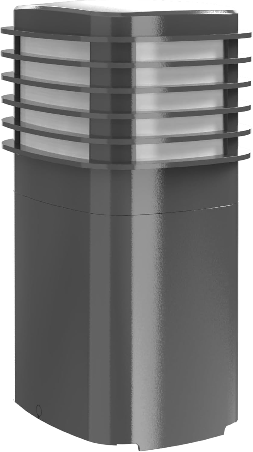 TayMac Gray Pagoda Light Slide Cover PPPLG for ParkPost Outdoor Power Enclosure (Required), 600-Lumen 2700K Polycarbonate Post Cap Light for Garden Decor, Seamless Pagoda Lighting Accessory