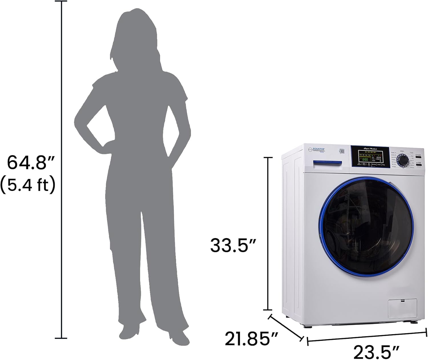 Equator EW 828 1.62 cu.ft. Marine Washer – Rust-Proof Compact Washing Machine for Boats & Yachts | Salt Wash Cycle, 1400 RPM Spin, Hygienic Drum, Energy Efficient, Compact Design