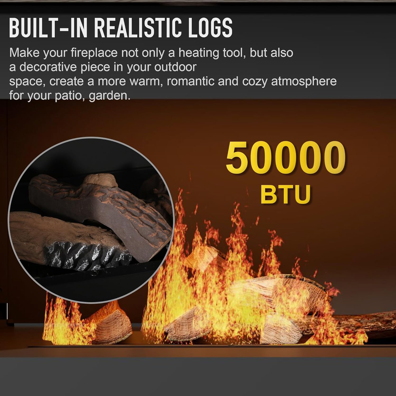 ‌Yokayoay Outdoor Propane Fireplace, 35