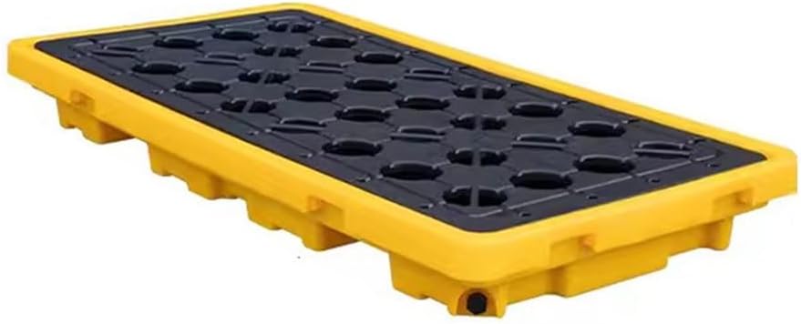 Oil Drum Tray,Lightweight Nestable Floor Pallets Drum Spill Containment Platform Leak-Proof Plastic Pallet Forklift Trucks Pallet Oil Drum Leakage Tray(130 * 68 * 15cm)