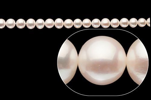White Pearl Beads, A- Grade Excellent Luster, Shine Natural Color Cultured Freshwater Pearls, Round 9.5-8mm