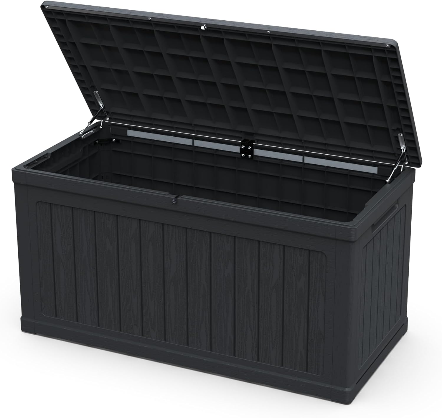 230 Gallon Double-Wall Resin Deck Box - Lockable Waterproof Outdoor Storage Box, 1000lbs Capacity & Doubles as Seating for Patio Furniture - Garden Tools, Pool Accessories （Black）