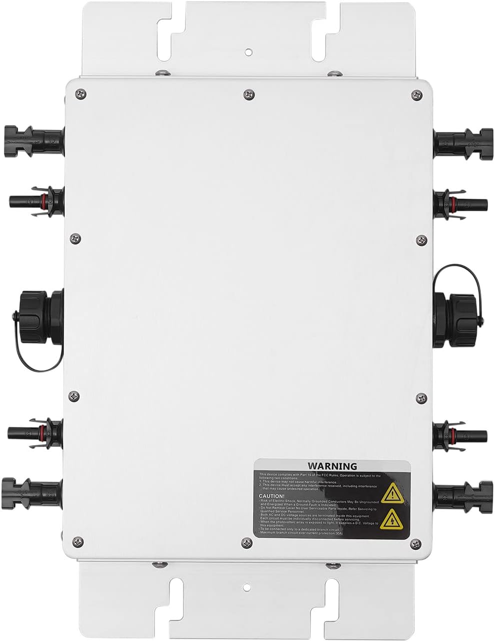 1400W Solar Grid Tie Micro Inverter, 110V Stackable Pure Sine Wave Inverter with 32 bit DSP and LCD Display, IP65 Waterproof for 30V 36V Solar Panel (Silver)
