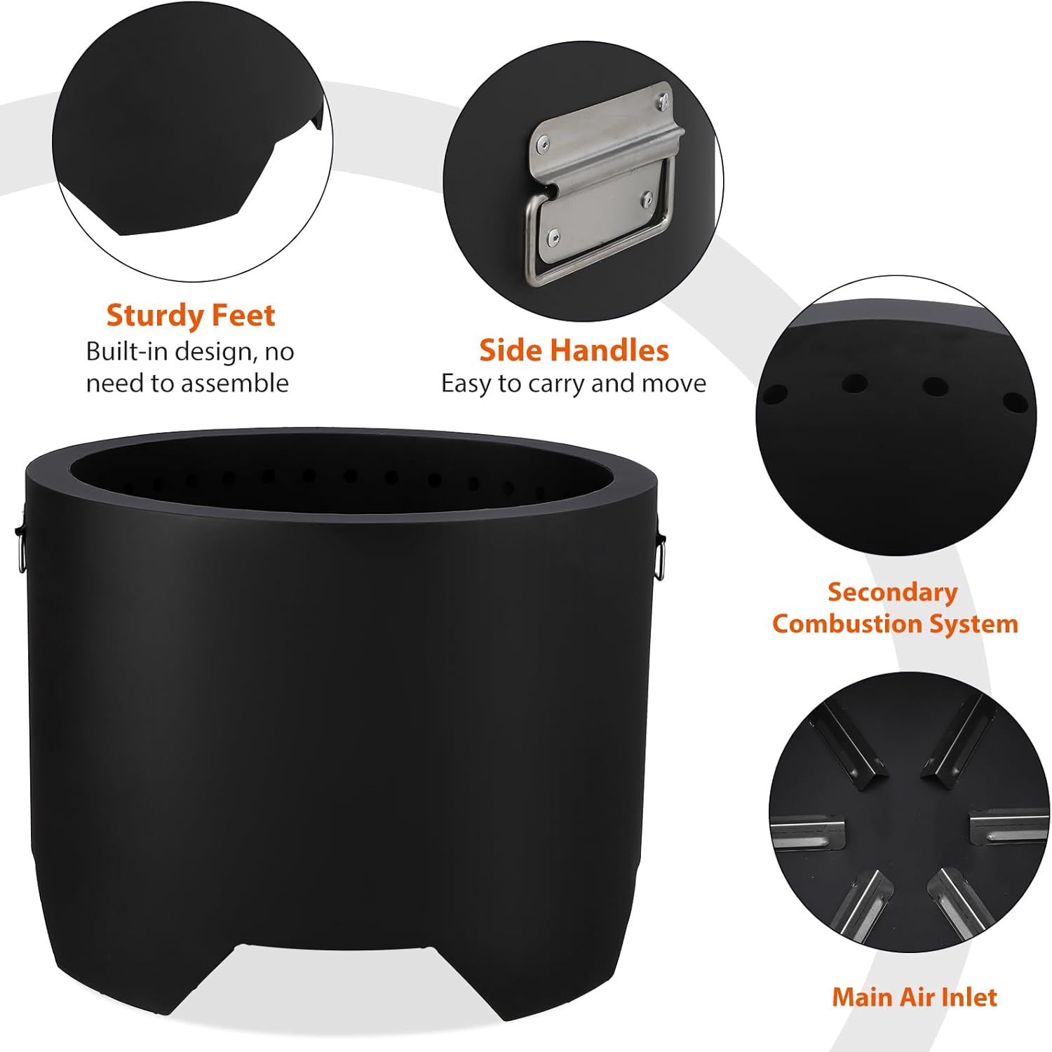 Stove Bonfire 2.0, Smokeless Fire Pit, Wood Burning Fireplaces, Portable Outdoor Firepit - Ideal for for Backyard, Patio, Garden, Picnic, Camping, H: 13 in x Dia: 16 in, 19 lbs