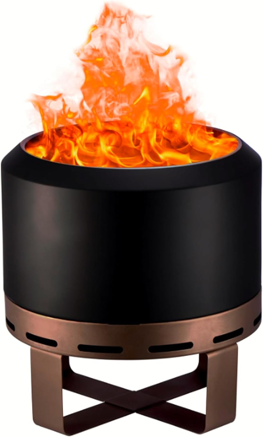 24'' Outdoor Smokeless Fire Pit Stove, Table Top Firepit with Stand, Wood Burning Fire Place Firepit Table for Outside Patio, Portable Fire Pit for Camping Bonfire, Solo Stove Bonfire (Black, 24 in)