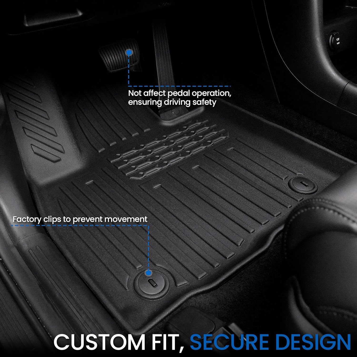 Floor Mats Set for 2026 Hyundai Palisade 7&8 Seats (Only Gas), All Weather TPE Cargo Liner Backrest Mats Trunk Lower Mat Accessories (2026 | Floor Mats Set)