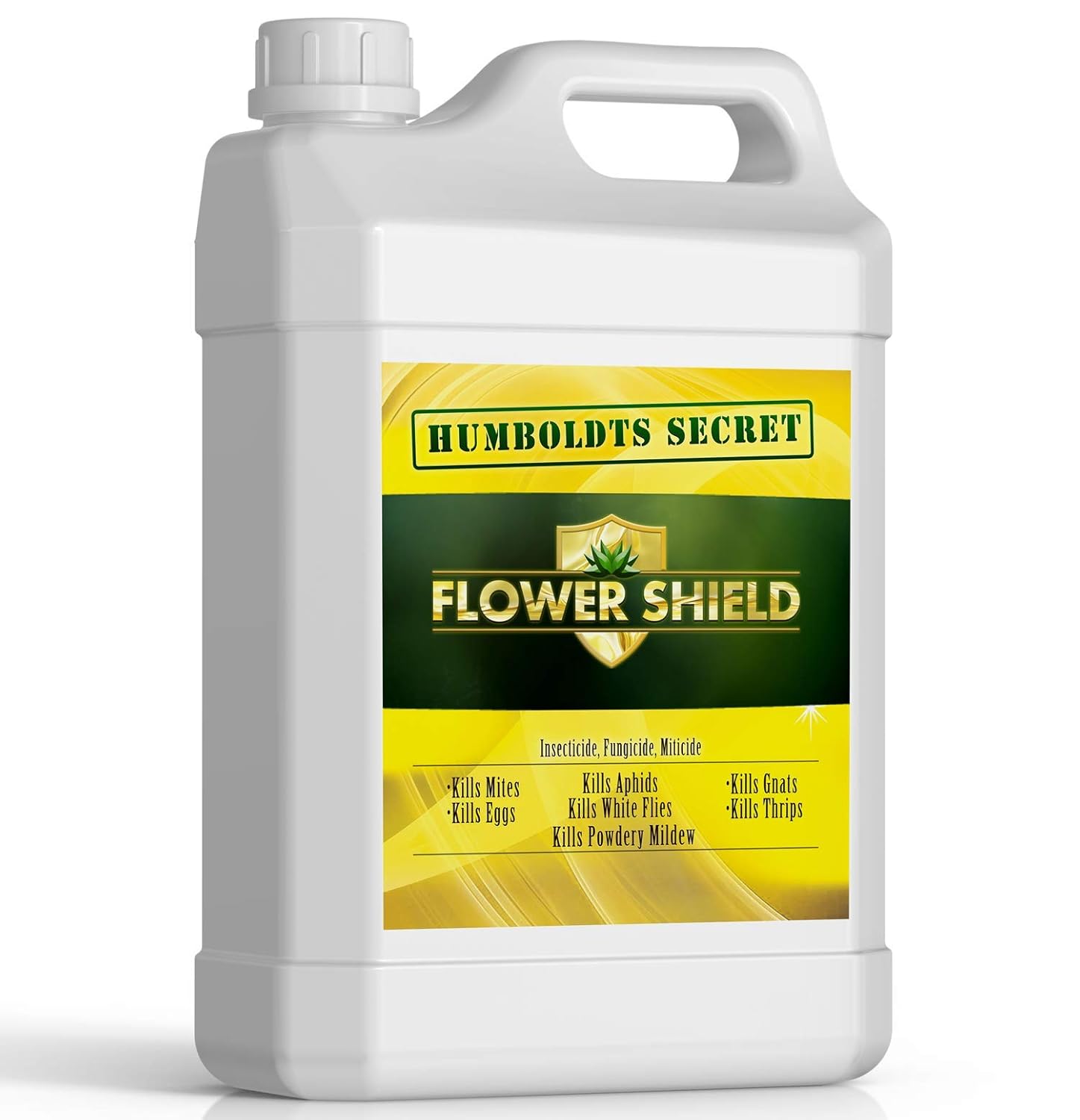 Humboldts Secret Flower Shield | Insecticide, Pesticide, Miticide, Fungicide | Bug Spray for Plants | Spider Mite & Powdery Mildew Control | Indoor & Outdoor | Houseplant & Garden | 1 Gallon